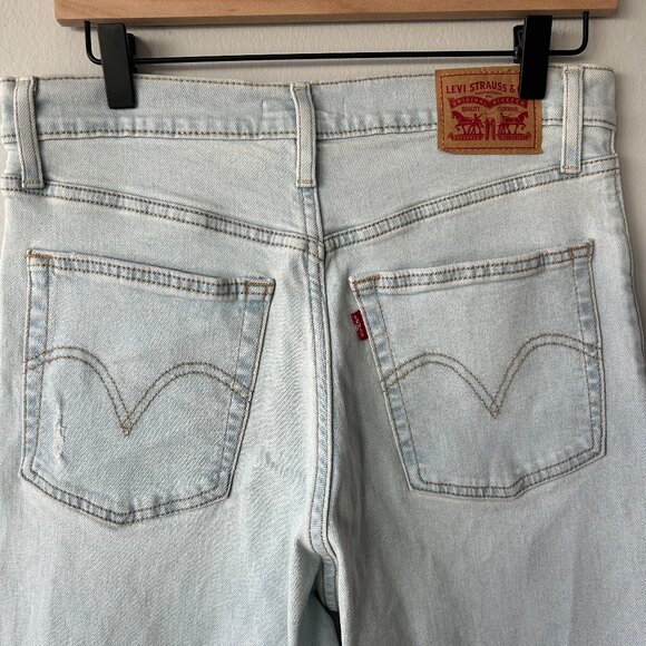 Levi’s Jeans Ribcage Straight Ankle Light Wash Denim Size 30x27 Womens High Rise - Picture 3 of 8